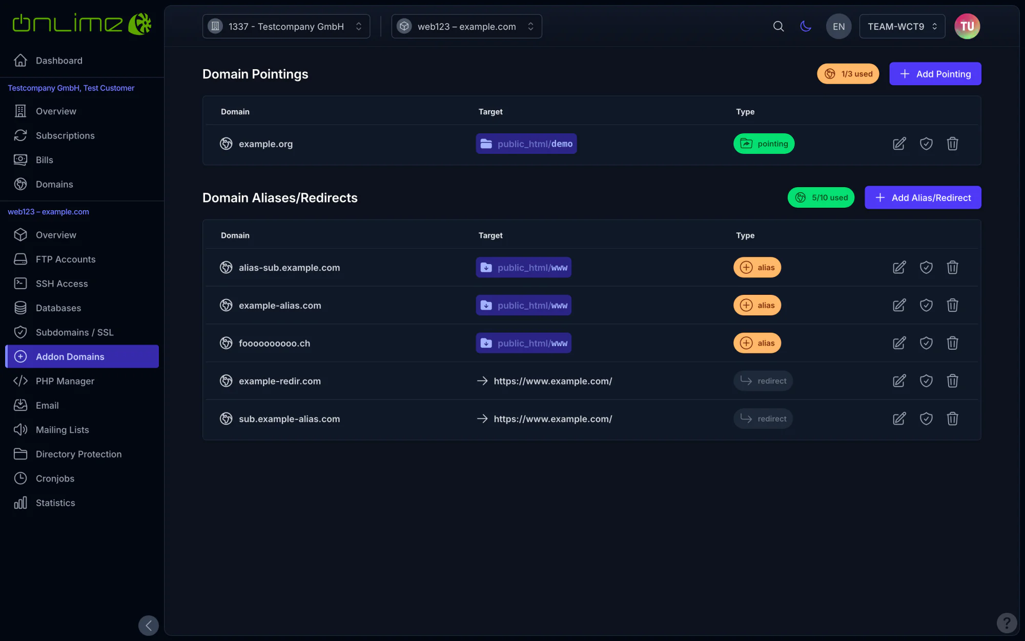 Addon Domains