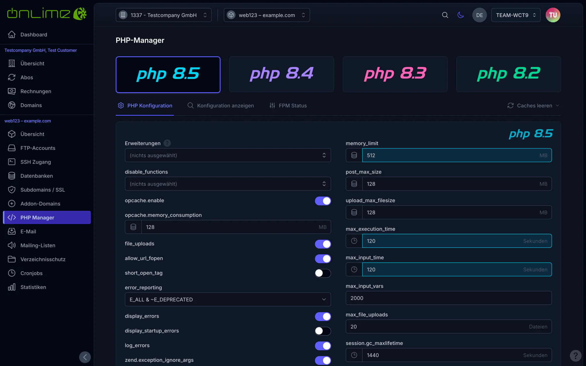 PHP Configuration